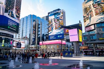 Yonge-Dundas Square is a public square at the southeast corner of the intersection of Yonge Street and Dundas Street East.