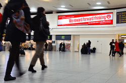 <p>Eye Airports’ “Gatwick Grand” digital panel</p>