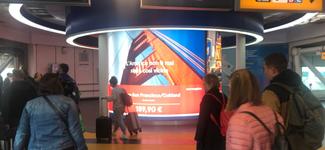 Demonstrates a display operated by Media One