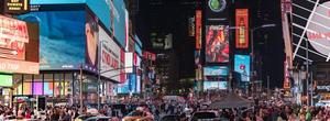 Digital signage on Broadway street in New York City