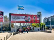 national Argentina flag and FIFA world cup exposition
